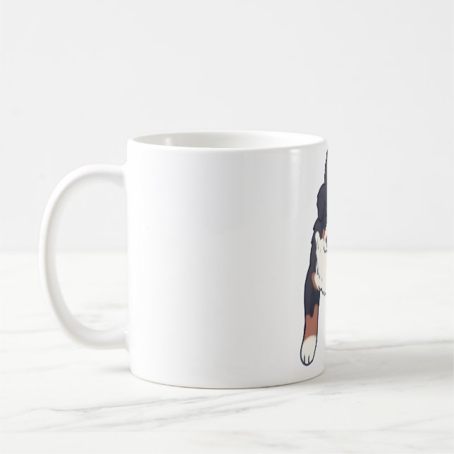 Bernese mountain dog Delight � Cute Animal Art Coffee Mug (Left)