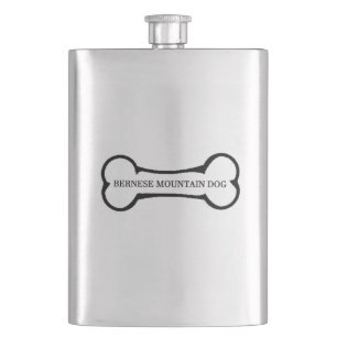 bernese mountain dog dog bone hip flask