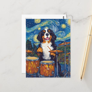 Bernese Mountain Dog Drummer Postcard