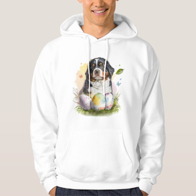 Bernese Mountain Dog Easter Egg, Bernese Easter Hoodie (Front)