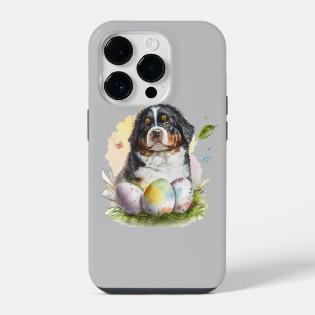 Bernese Mountain Dog Easter Egg, Bernese Easter iPhone Case (Back)