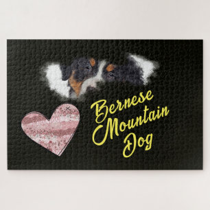 Bernese Mountain Dog Eyes Solid Colour 1000 piece Jigsaw Puzzle