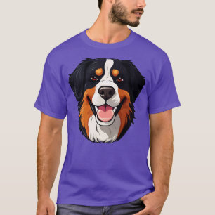 Bernese Mountain Dog Face Cute toon Puppy Dog Love T-Shirt