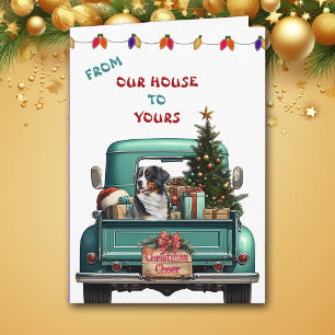 Bernese Mountain Dog Farm Truck Christmas Card