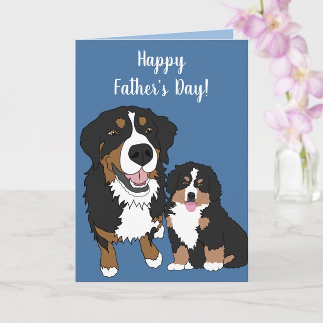 Bernese Mountain Dog Father’s Day Card (Orchid)