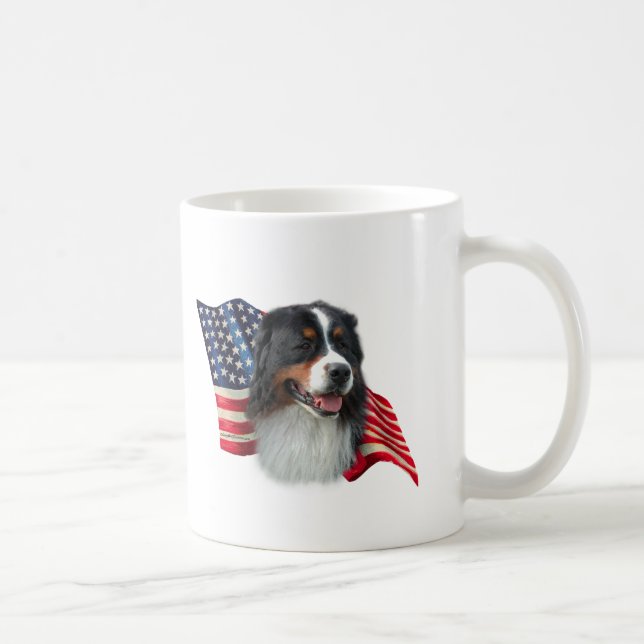 Bernese Mountain Dog Flag Coffee Mug (Right)
