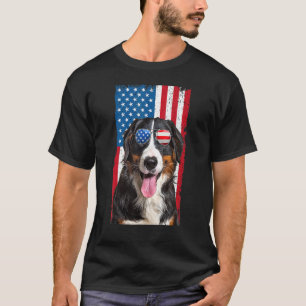 Bernese Mountain Dog For Men Kids Usa 4th Of July T-Shirt