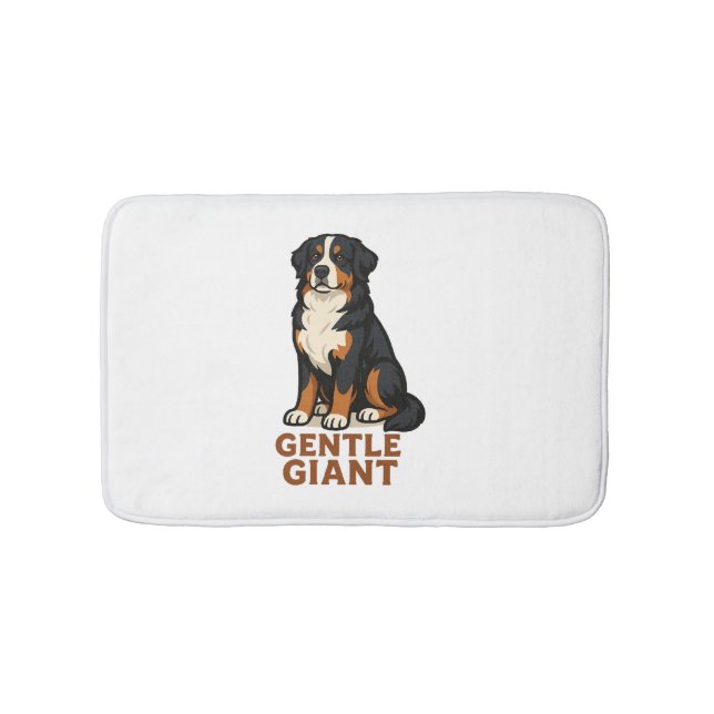 Bernese Mountain Dog Gentle Giant. Bath Mat (Front)
