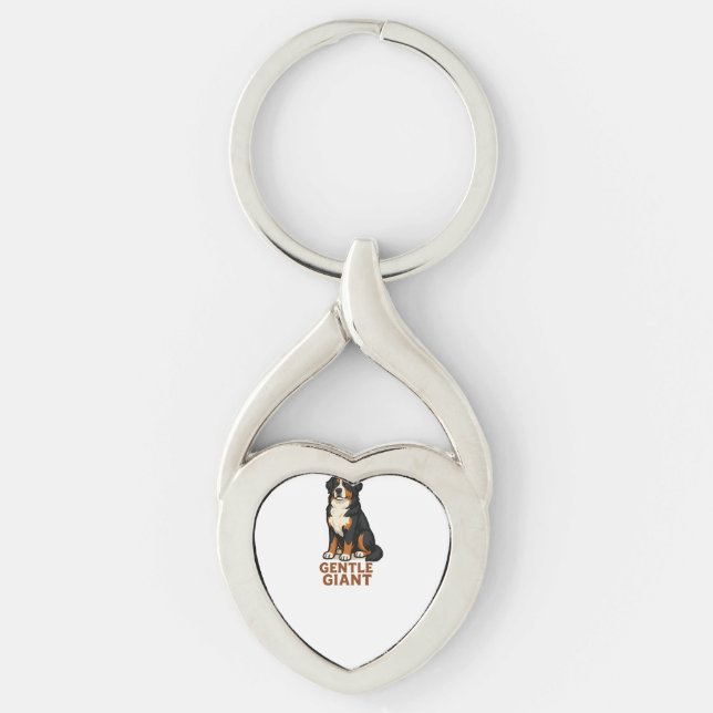 Bernese Mountain Dog Gentle Giant. Key Ring (Front)