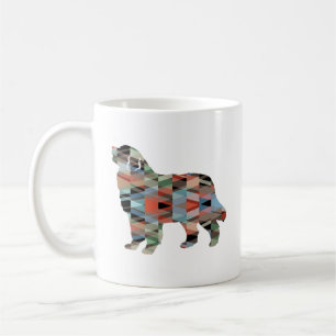 Bernese Mountain Dog Geo Silhouette Plaid Coffee Mug