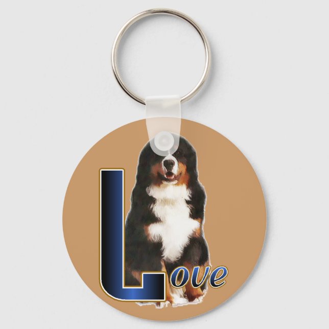 Bernese Mountain Dog Gifts Key Ring (Front)