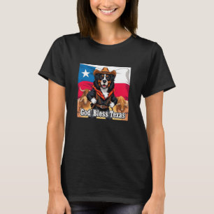 Bernese Mountain Dog God Bless Texas T-Shirt