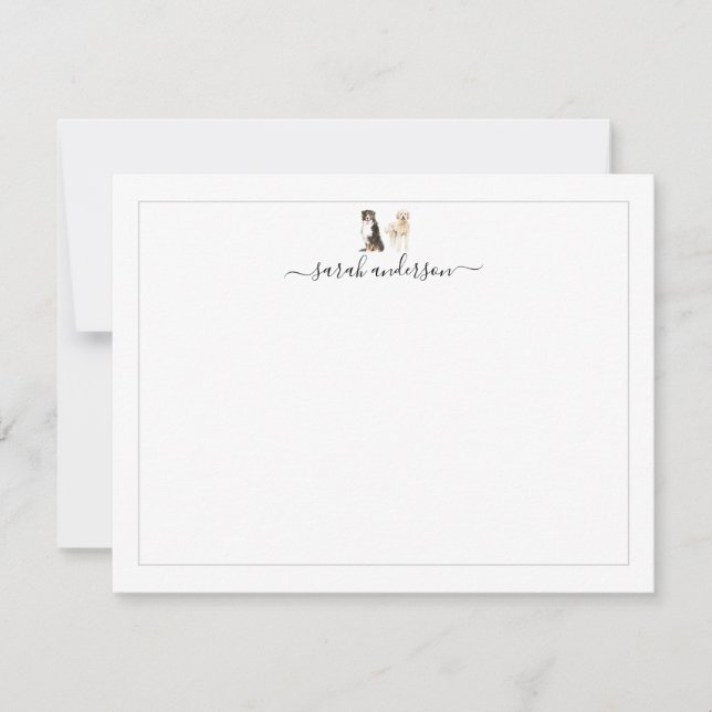 Bernese Mountain Dog Golden Doodle Border Card (Front)
