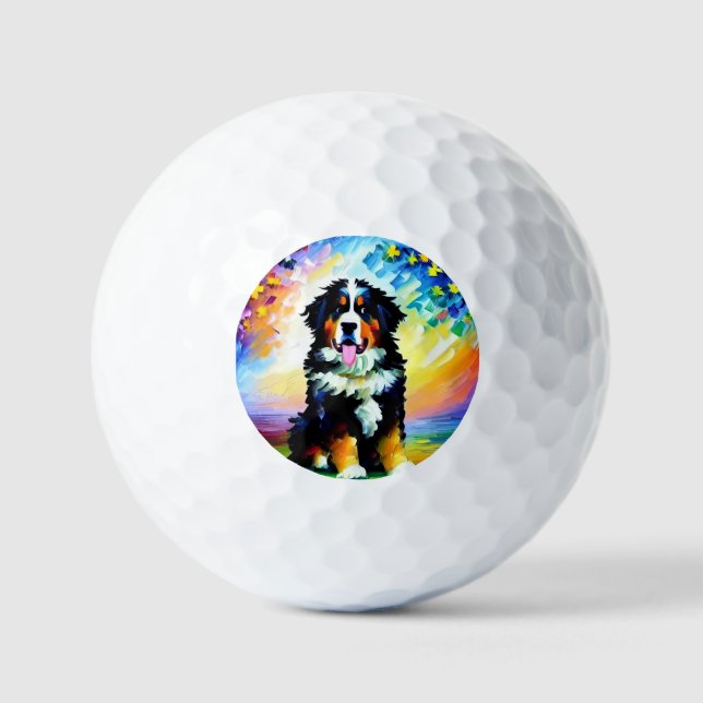 Bernese Mountain Dog Golf Balls (Front)