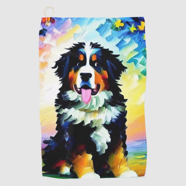Bernese Mountain Dog Golf Towel (Front)