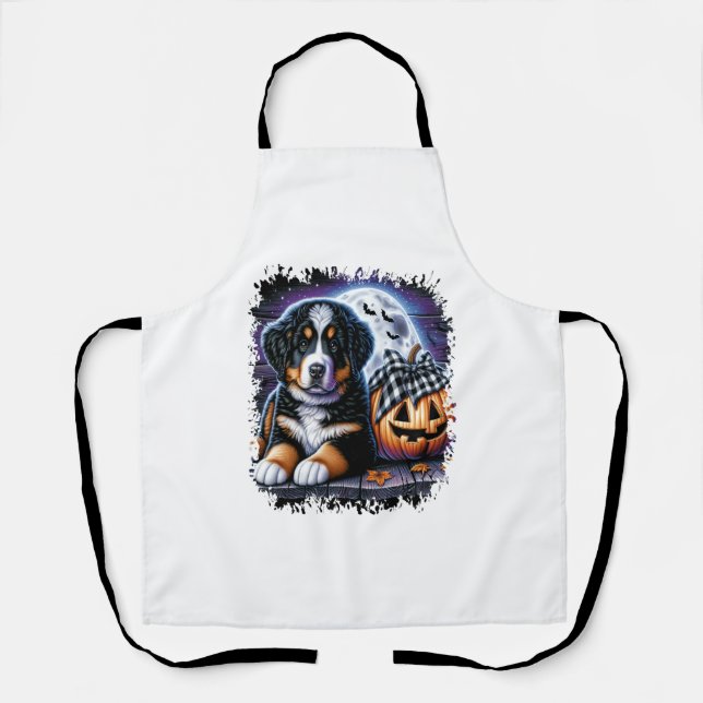 Bernese Mountain Dog Halloween Apron (Front)