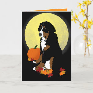 Bernese Mountain Dog Halloween Autumn  Card
