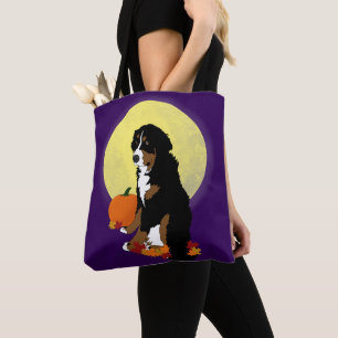 Bernese Mountain Dog Halloween Autumn Tote Bag