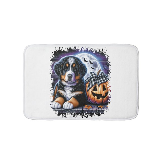 Bernese Mountain Dog Halloween Bath Mat (Front)