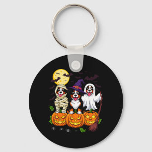 Bernese Mountain Dog Halloween Costume Mummy Witch Key Ring