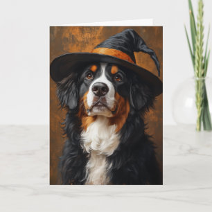 Bernese Mountain Dog Halloween Holiday Card