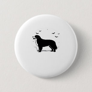 Bernese Mountain Dog � Halloween Moon Silhouette O 6 Cm Round Badge