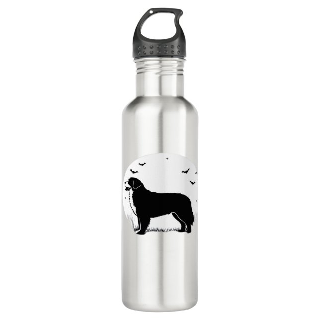 Bernese Mountain Dog � Halloween Moon Silhouette O 710 Ml Water Bottle (Front)