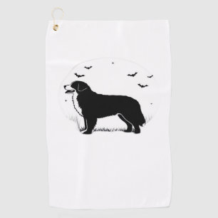 Bernese Mountain Dog – Halloween Moon Silhouette O Golf Towel