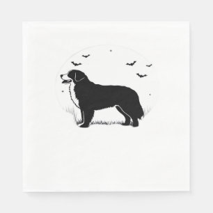 Bernese Mountain Dog – Halloween Moon Silhouette O Napkin