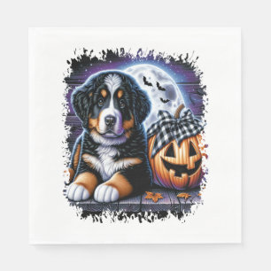 Bernese Mountain Dog Halloween Napkin