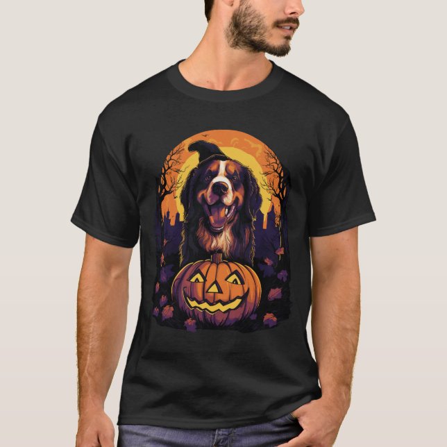 Bernese Mountain Dog Halloween T-Shirt (Front)