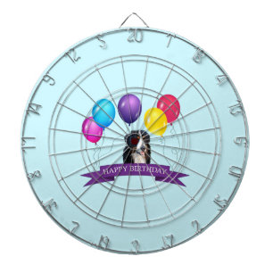 Bernese Mountain Dog Happy Birthday Dartboard