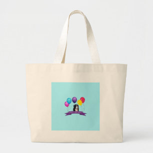 Bernese Mountain Dog Happy Birthday Large Tote Bag