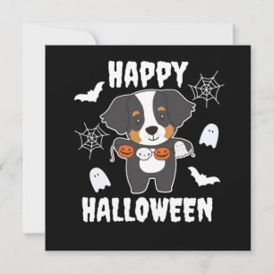Bernese Mountain Dog Happy Halloween Dog Costume Invitation
