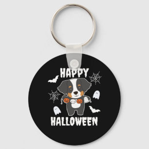 Bernese Mountain Dog Happy Halloween Dog Costume Key Ring