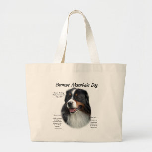 Bernese Mountain Dog History; All About Berners Large Tote Bag