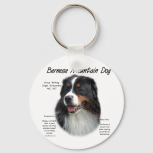 Bernese Mountain Dog History Design Key Ring