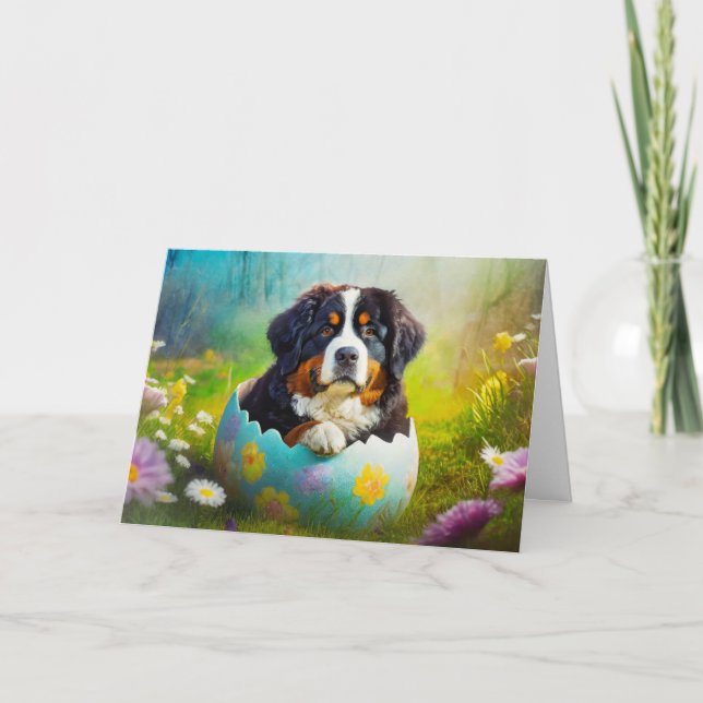 Bernese Mountain Dog Holiday Card (Front)