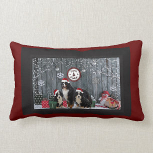 Bernese Mountain dog Holiday Lumbar Cushion