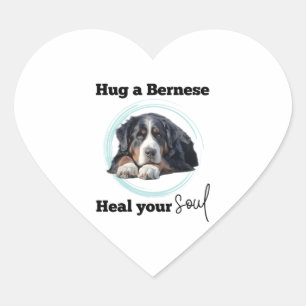 Bernese Mountain Dog - Hug a Bernese Heart Sticker
