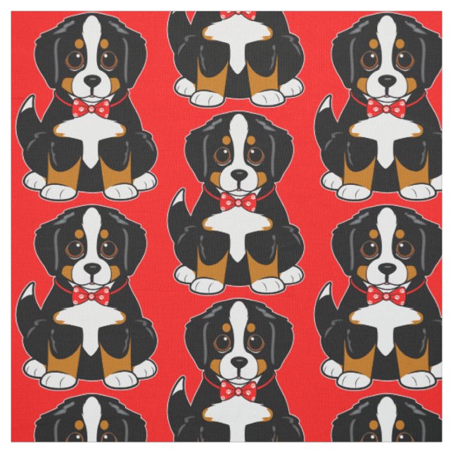Bernese Mountain Dog in Bow Tie Fabric (Swatch)