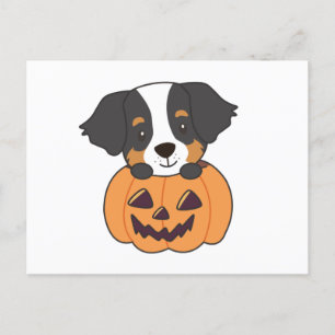Bernese Mountain Dog In Pumpkin Dogs Happy Postcard