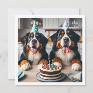 Bernese Mountain dog invitation, Dog birthday  Invitation