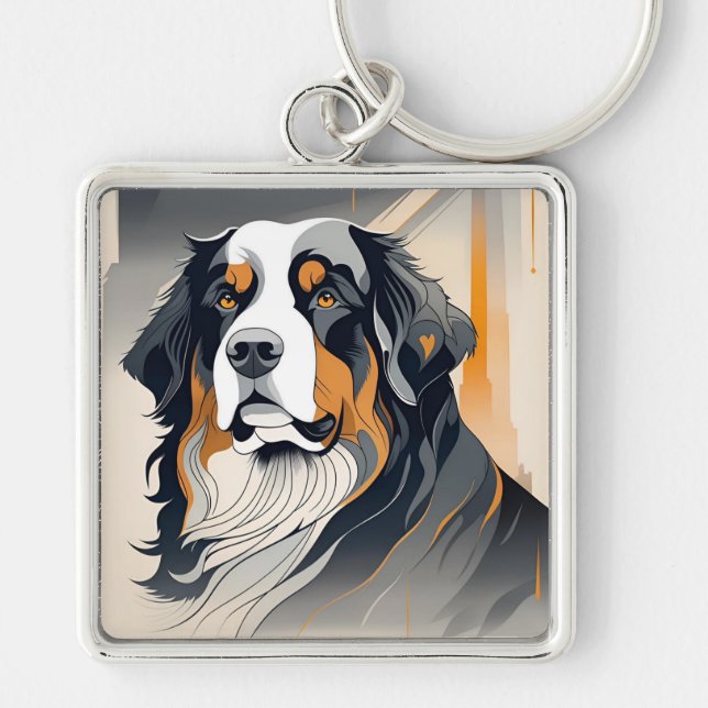Bernese Mountain Dog Key Chain (Front)