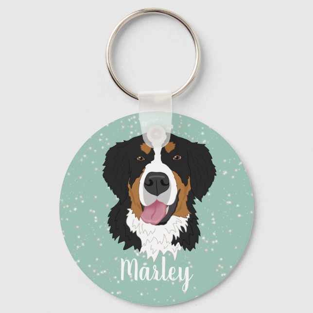 Bernese Mountain Dog  Key Ring (Front)