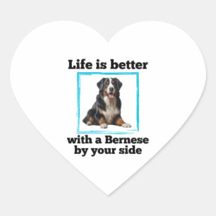 Bernese Mountain Dog - LIfe is better with a Berne Heart Sticker