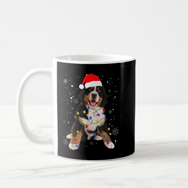 Bernese Mountain Dog Lights Christmas Matching Fam Coffee Mug (Left)