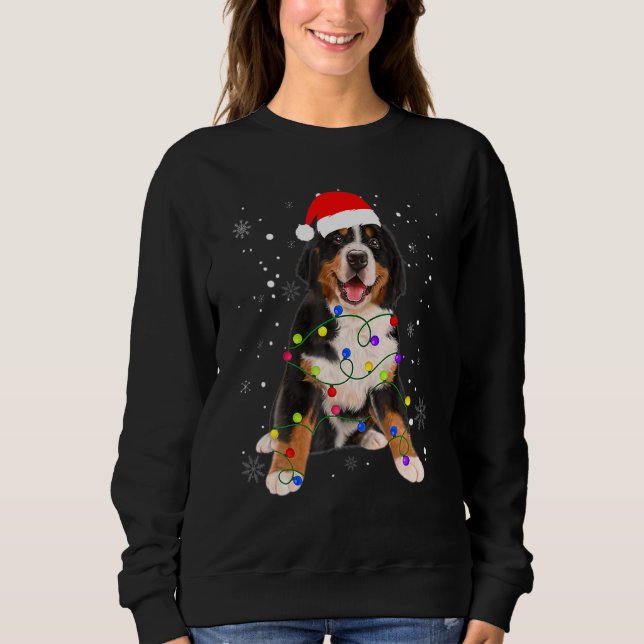 Bernese Mountain Dog Lights Christmas Matching Fam Sweatshirt (Front)