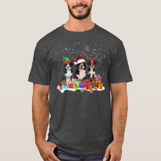 Bernese Mountain Dog Lights Christmas Matching Fam T-Shirt