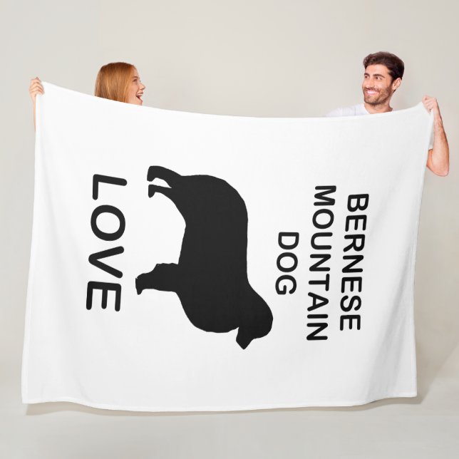 bernese mountain dog love fleece blanket (In Situ)